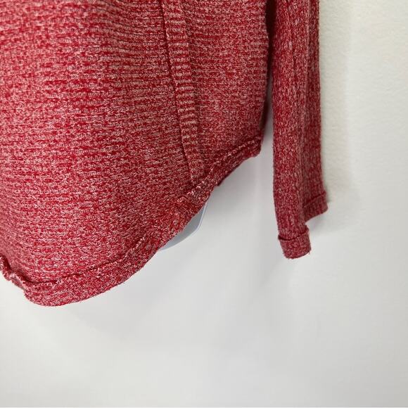 UMGEE Women's Red Turtleneck Top Size S‎ Marled Oversized Dolman Sleeve Raw Edge - Picture 8 of 11